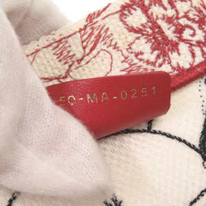美品 クリスチャンディオール ブックトート ミディアム キャンバス レッド ホワイト トートバッグ 0104【中古】Christian Dior