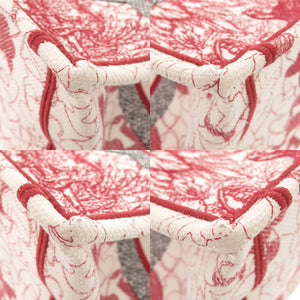 美品 クリスチャンディオール ブックトート ミディアム キャンバス レッド ホワイト トートバッグ 0104【中古】Christian Dior