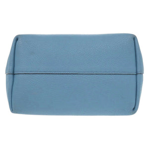 美品 プラダ 1BA111 レザー ブルー 2WAY ハンドバッグ ショルダーバッグ 青 0105【中古】PRADA