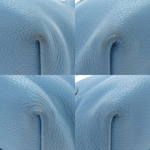 美品 プラダ 1BA111 レザー ブルー 2WAY ハンドバッグ ショルダーバッグ 青 0105【中古】PRADA