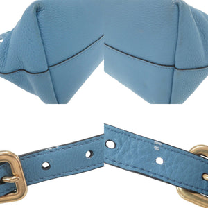 美品 プラダ 1BA111 レザー ブルー 2WAY ハンドバッグ ショルダーバッグ 青 0105【中古】PRADA