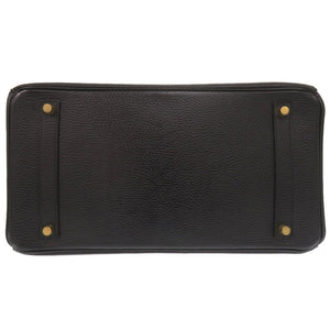 美品 エルメス バーキン35 アルデンヌ ブラック ゴールド金具 □G刻印 ハンドバッグ 黒 0122 【中古】 HERMES