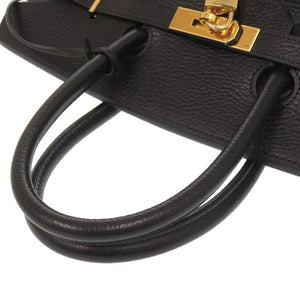 美品 エルメス バーキン35 アルデンヌ ブラック ゴールド金具 □G刻印 ハンドバッグ 黒 0122 【中古】 HERMES