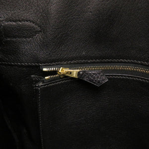 美品 エルメス バーキン35 アルデンヌ ブラック ゴールド金具 □G刻印 ハンドバッグ 黒 0122 【中古】 HERMES
