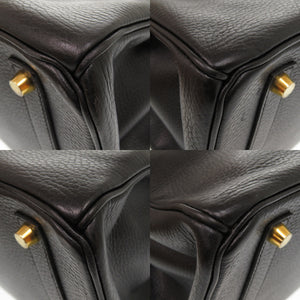 美品 エルメス バーキン35 アルデンヌ ブラック ゴールド金具 □G刻印 ハンドバッグ 黒 0122 【中古】 HERMES