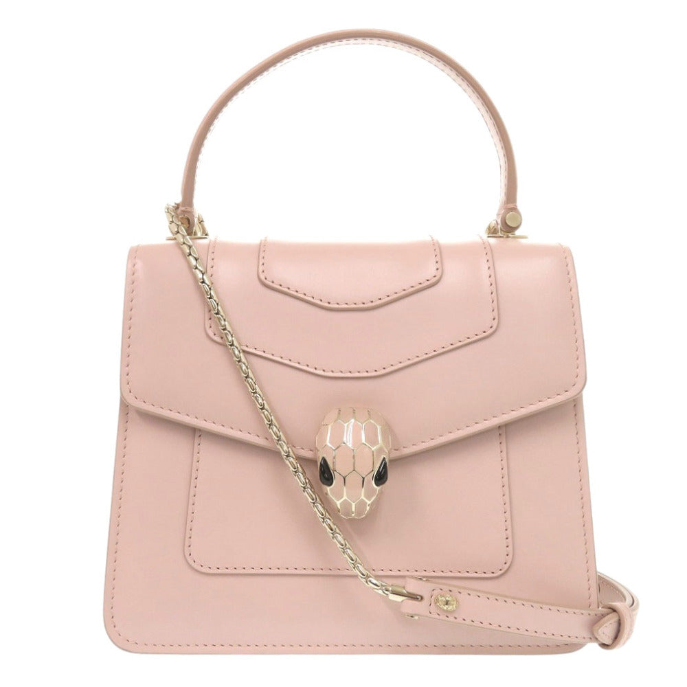 新品同様 ブルガリ センペティ フォーエバー レザー ピンク 2way ハンドバッグ 0126【中古】BVLGARI