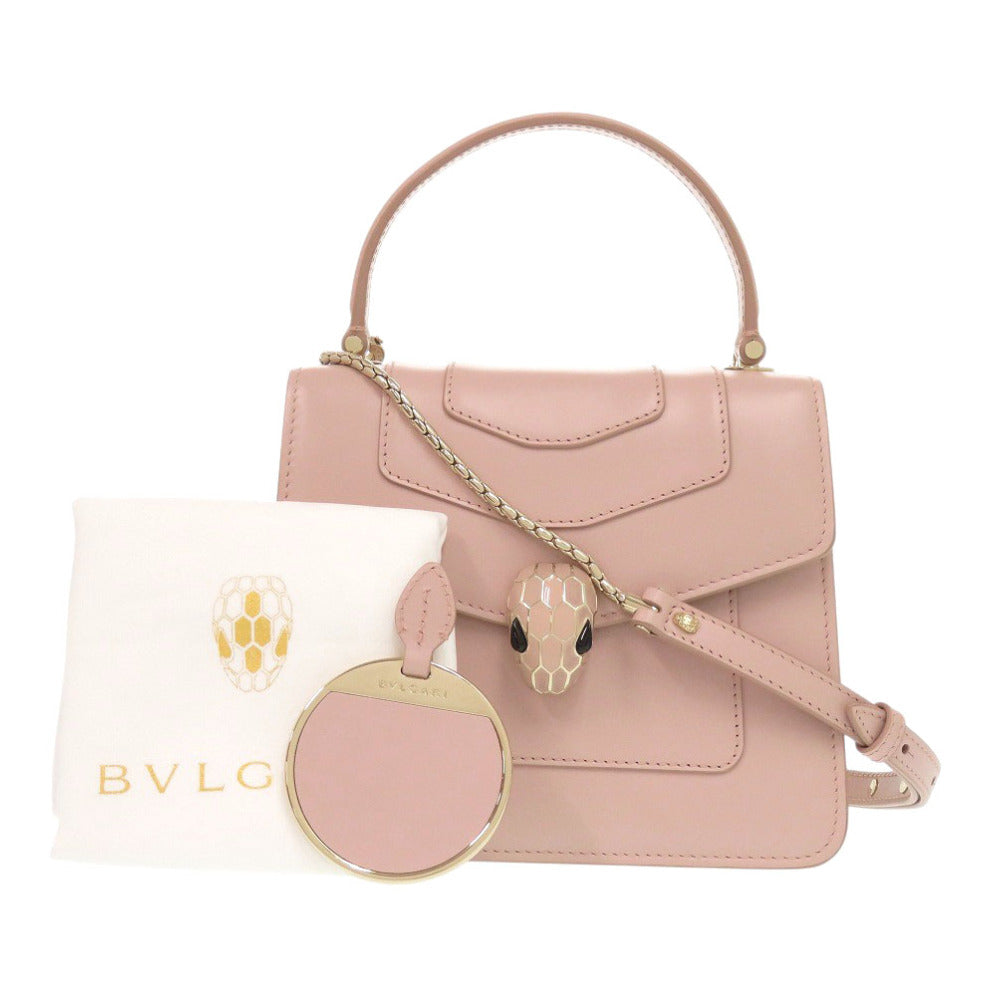 新品同様 ブルガリ センペティ フォーエバー レザー ピンク 2way ハンドバッグ 0126【中古】BVLGARI