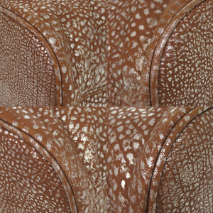 ブルガリ レオーニ 31649 レザー ブラウン/シルバー ハンドバッグ 茶 0128【中古】BVLGARI