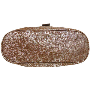 ブルガリ レオーニ 31649 レザー ブラウン/シルバー ハンドバッグ 茶 0128【中古】BVLGARI