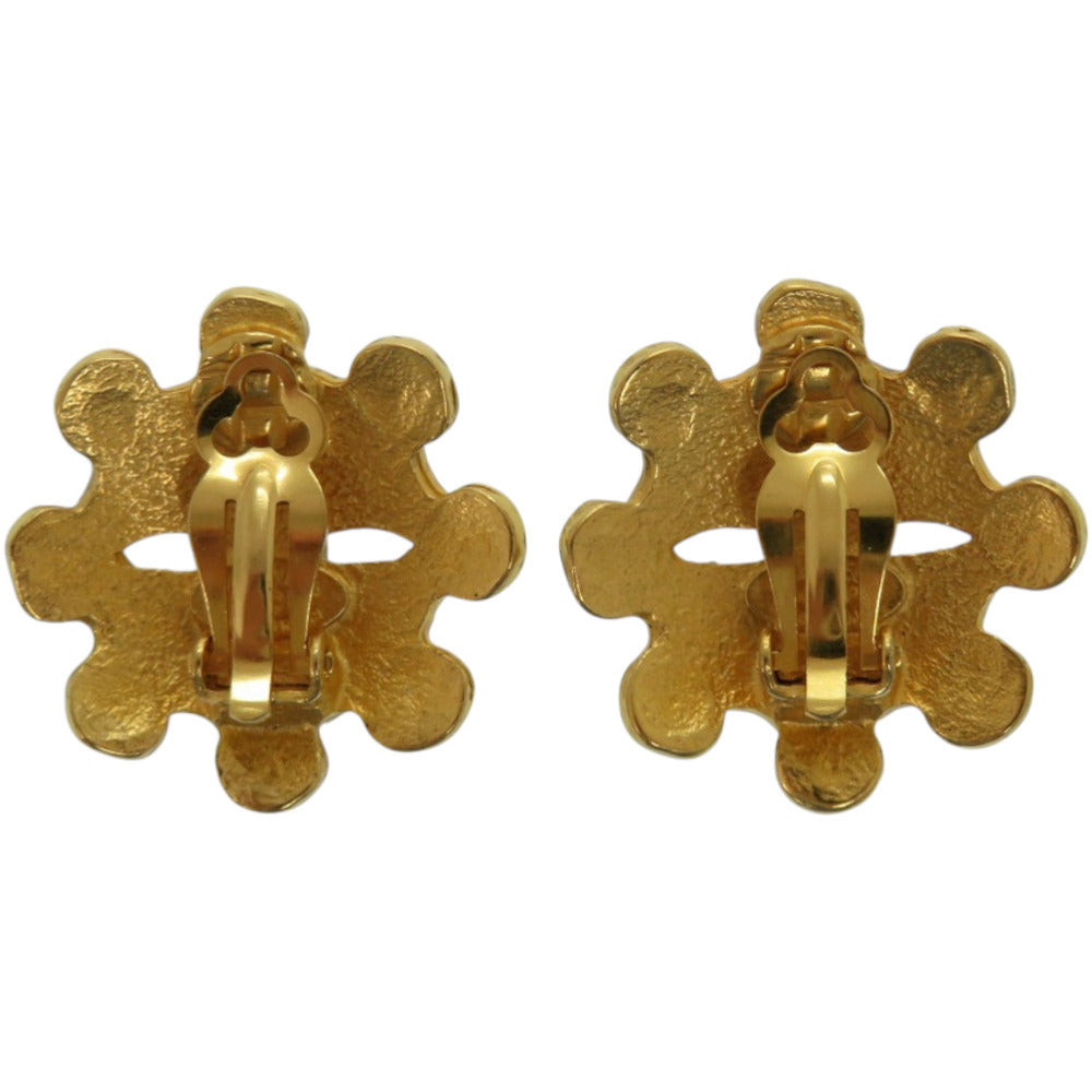 美品 シャネル ヴィンテージ ココマーク フラワー メタル ゴールド 金 イヤリング 0147【中古】CHANEL