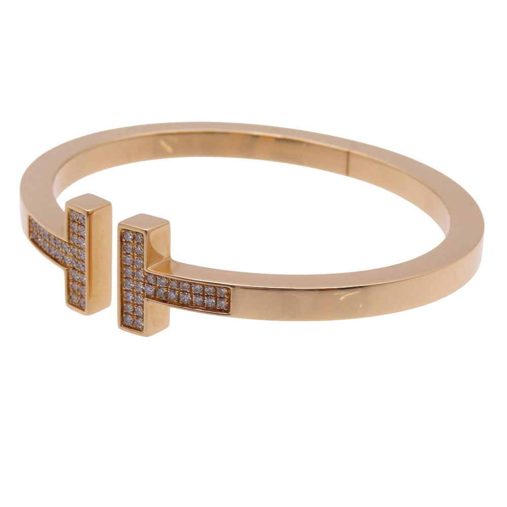 新品同様 ティファニー Tスクエア K18PG ローズゴールド ダイヤモンド ラージ ブレスレット バングル 750 ピンクゴールド/ダイヤモンド ジュエリー 0169【中古】TIFFANY&Co. レディース