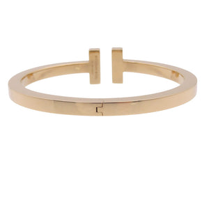 新品同様 ティファニー Tスクエア K18PG ローズゴールド ダイヤモンド ラージ ブレスレット バングル 750 ピンクゴールド/ダイヤモンド ジュエリー 0169【中古】TIFFANY&Co. レディース