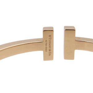 新品同様 ティファニー Tスクエア K18PG ローズゴールド ダイヤモンド ラージ ブレスレット バングル 750 ピンクゴールド/ダイヤモンド ジュエリー 0169【中古】TIFFANY&Co. レディース