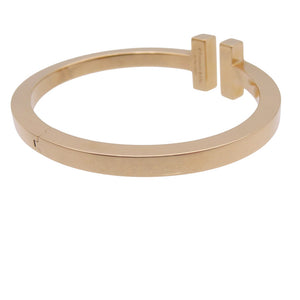 新品同様 ティファニー Tスクエア K18PG ローズゴールド ダイヤモンド ラージ ブレスレット バングル 750 ピンクゴールド/ダイヤモンド ジュエリー 0169【中古】TIFFANY&Co. レディース