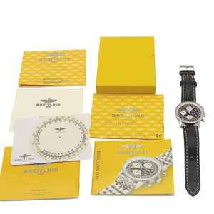 美品 ブライトリング ナビタイマー A13322 自動巻き 腕時計 SS / レザー ブラック 黒文字盤 0171【中古】BREITLING メンズ