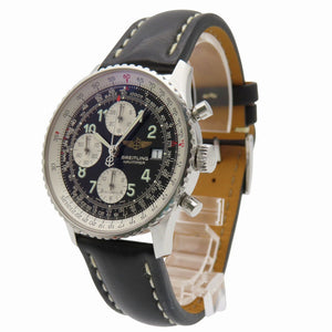 美品 ブライトリング ナビタイマー A13322 自動巻き 腕時計 SS / レザー ブラック 黒文字盤 0171【中古】BREITLING メンズ