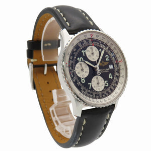 美品 ブライトリング ナビタイマー A13322 自動巻き 腕時計 SS / レザー ブラック 黒文字盤 0171【中古】BREITLING メンズ