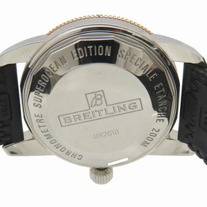 新品同様 ブライトリング スーパーオーシャン ヘリテージ B20 UB2010 自動巻き 腕時計 SS/ラバー/PG ブラック 黒文字盤 0174【中古】BREITLING メンズ