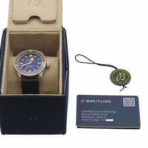新品同様 ブライトリング スーパーオーシャン ヘリテージ B20 UB2010 自動巻き 腕時計 SS/ラバー/PG ブラック 黒文字盤 0174【中古】BREITLING メンズ