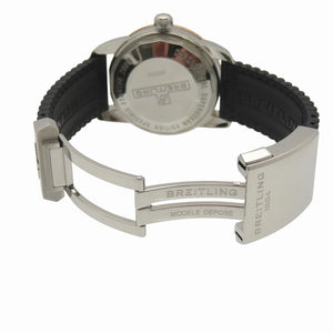 新品同様 ブライトリング スーパーオーシャン ヘリテージ B20 UB2010 自動巻き 腕時計 SS/ラバー/PG ブラック 黒文字盤 0174【中古】BREITLING メンズ