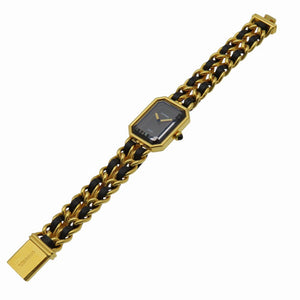 美品 シャネル
 クオーツ プルミエール H0001 腕時計
 GP/レザー ブラック 0175
【中古】CHANEL レディース