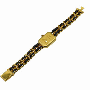 美品 シャネル
 クオーツ プルミエール H0001 腕時計
 GP/レザー ブラック 0175
【中古】CHANEL レディース
