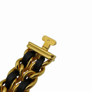 美品 シャネル
 クオーツ プルミエール H0001 腕時計
 GP/レザー ブラック 0175
【中古】CHANEL レディース