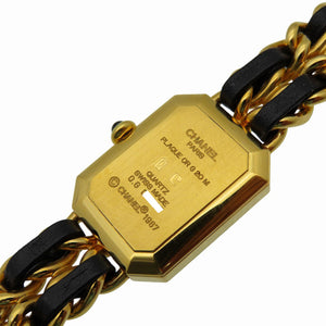 美品 シャネル
 クオーツ プルミエール H0001 腕時計
 GP/レザー ブラック 0175
【中古】CHANEL レディース