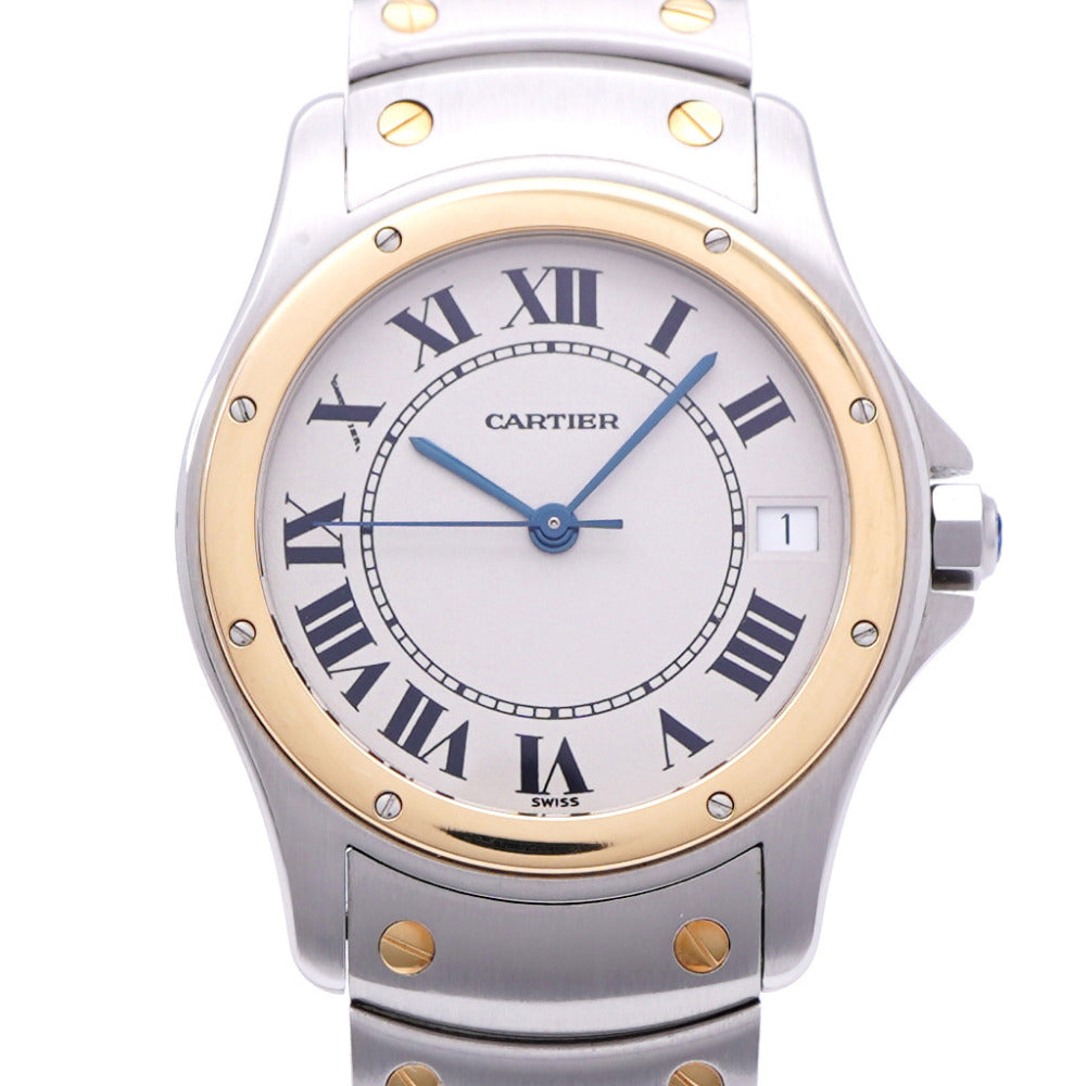 美品 カルティエ サントスクーガー LM W20036R3 K18YG/SS 自動巻き 腕時計 イエローゴールド/ステンレススチール 0178【中古】CARTIER メンズ