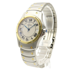 美品 カルティエ サントスクーガー LM W20036R3 K18YG/SS 自動巻き 腕時計 イエローゴールド/ステンレススチール 0178【中古】CARTIER メンズ