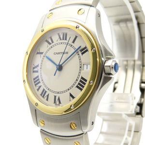 美品 カルティエ サントスクーガー LM W20036R3 K18YG/SS 自動巻き 腕時計 イエローゴールド/ステンレススチール 0178【中古】CARTIER メンズ