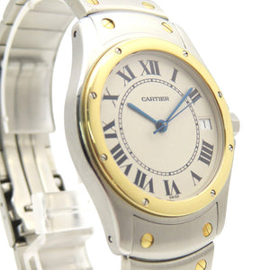 美品 カルティエ サントスクーガー LM W20036R3 K18YG/SS 自動巻き 腕時計 イエローゴールド/ステンレススチール 0178【中古】CARTIER メンズ