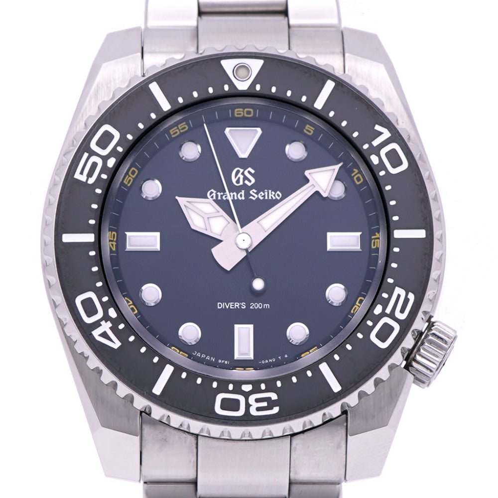 美品 セイコー グランドセイコー スポーツコレクション ダイバー SBGX335 / 9F61-0AL0 クオーツ 腕時計 SS ブラック 黒文字盤 0180【中古】SEIKO メンズ