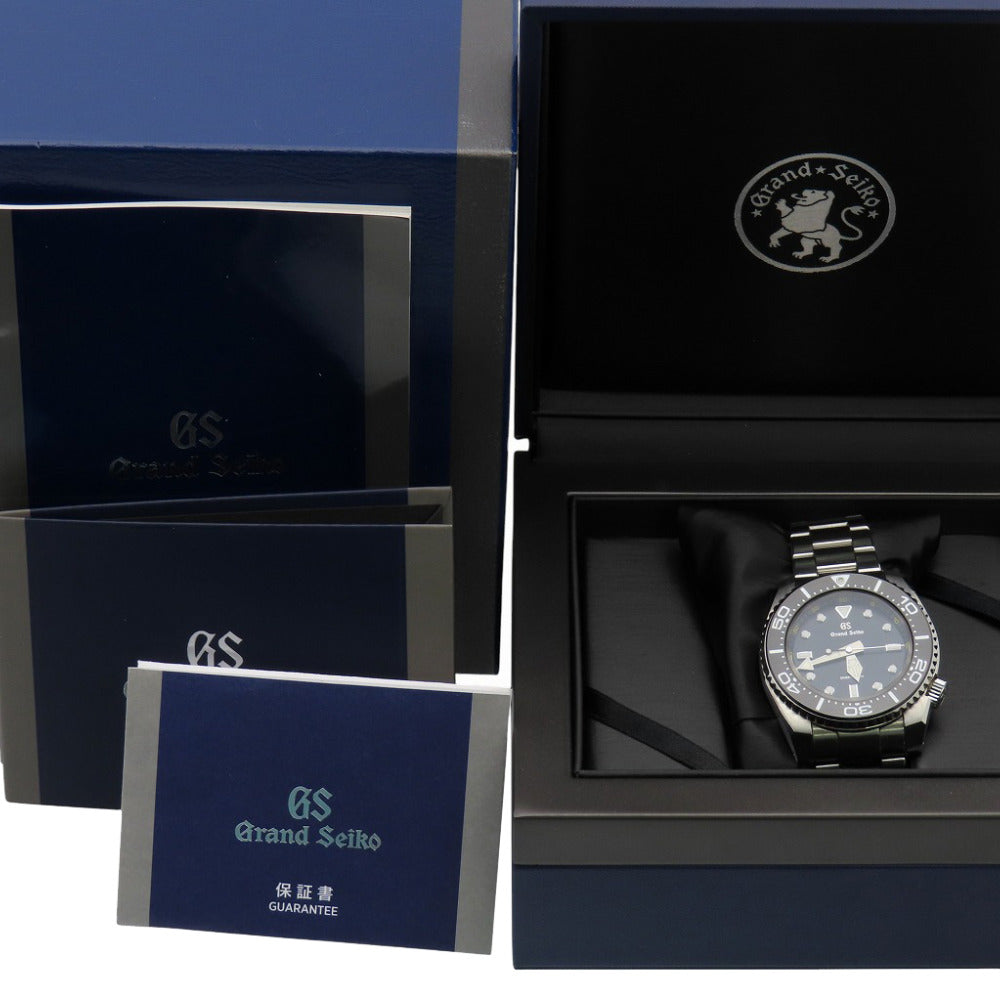 美品 セイコー グランドセイコー スポーツコレクション ダイバー SBGX335 / 9F61-0AL0 クオーツ 腕時計 SS ブラック 黒文字盤 0180【中古】SEIKO メンズ