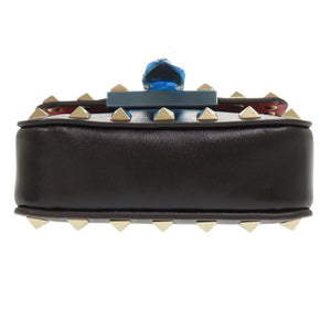 未使用品 ヴァレンティノ ガラヴァーニ ロックスタッズ レザー ブラック ショルダーバッグ 黒 0210【中古】Valentino Garavani