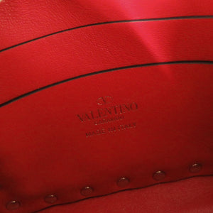 未使用品 ヴァレンティノ ガラヴァーニ ロックスタッズ レザー ブラック ショルダーバッグ 黒 0210【中古】Valentino Garavani