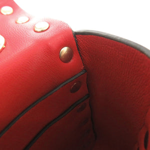 未使用品 ヴァレンティノ ガラヴァーニ ロックスタッズ レザー ブラック ショルダーバッグ 黒 0210【中古】Valentino Garavani