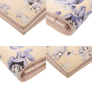 新品同様 プラダ 花柄 レザー 花柄 アイボリー ゴールド金具 1MV025 長財布 0215 【中古】 PRADA