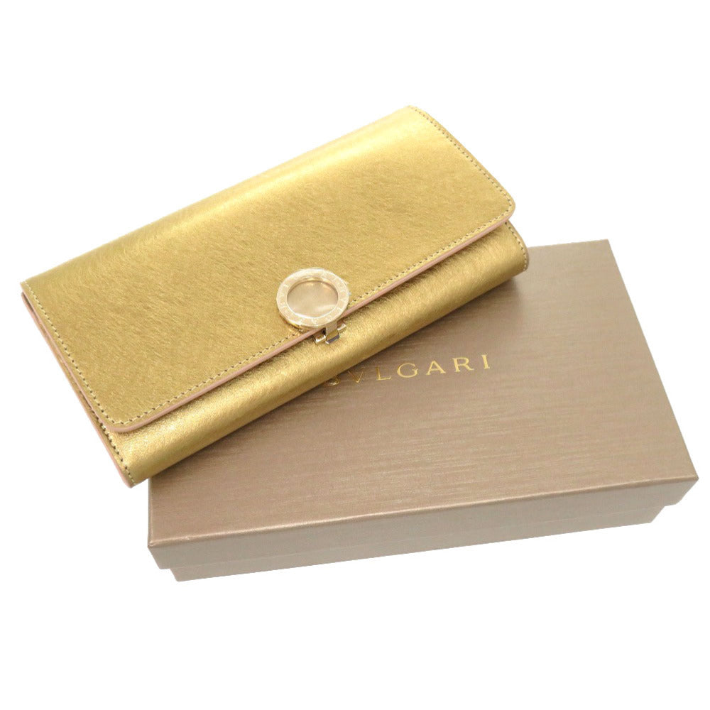 未使用 ブルガリ ブルガリブルガリ レザー ゴールド ゴールド金具 長財布 財布 0216 【中古】 BVLGARI