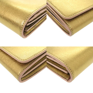 未使用 ブルガリ ブルガリブルガリ レザー ゴールド ゴールド金具 長財布 財布 0216 【中古】 BVLGARI