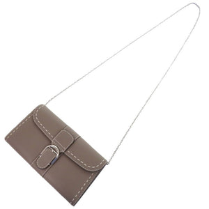 新品同様 デルボー ブリヨンチェーンウォレット AB0476ADW0AKSPA レザー グレージュ カーフ ショルダーバッグ 財布 0217【中古】DELVAUX