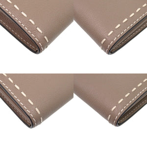 新品同様 デルボー ブリヨンチェーンウォレット AB0476ADW0AKSPA レザー グレージュ カーフ ショルダーバッグ 財布 0217【中古】DELVAUX