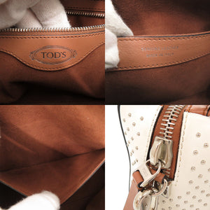 美品 トッズ レザー ブラウン ブラック 2WAY ハンドバッグ ショルダーバッグ 茶 黒 0219【中古】TOD’S