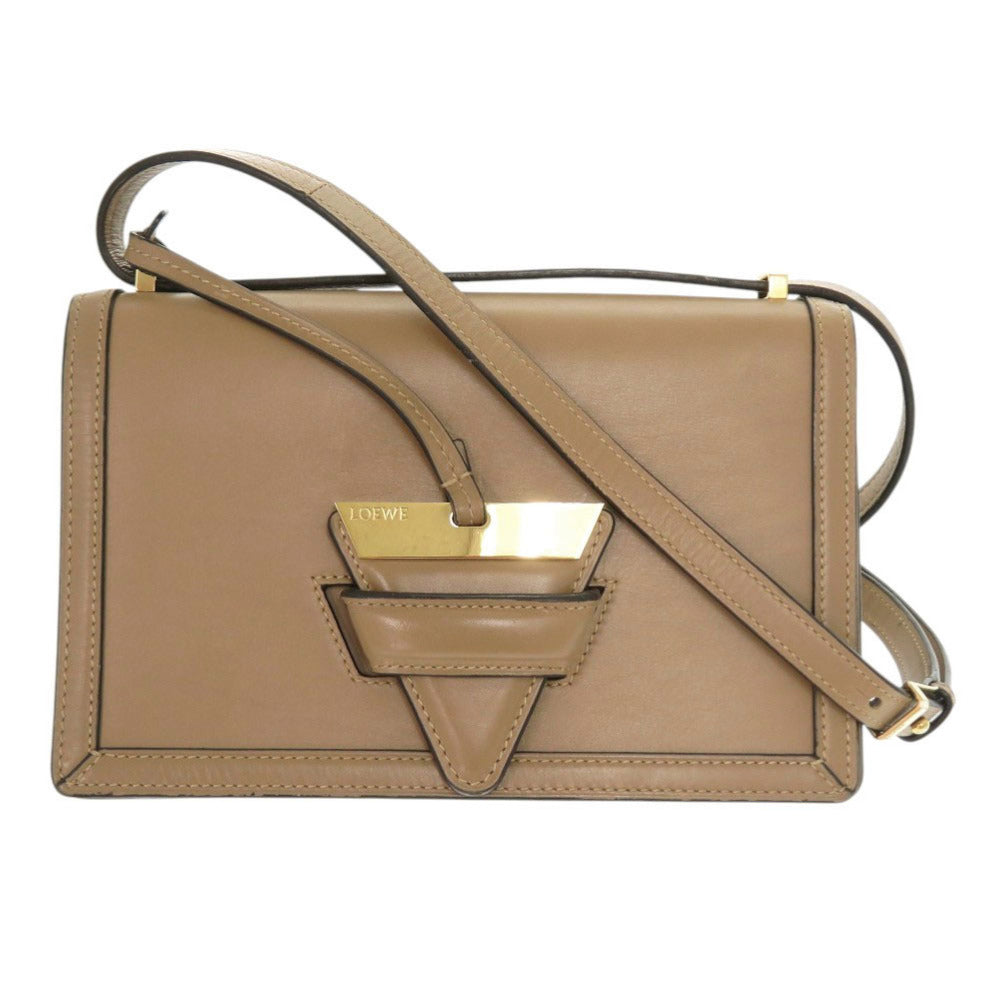 ロエベ バルセロナ レザー ベージュ ショルダーバッグ 0242【中古】LOEWE