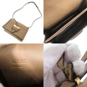 ロエベ バルセロナ レザー ベージュ ショルダーバッグ 0242【中古】LOEWE