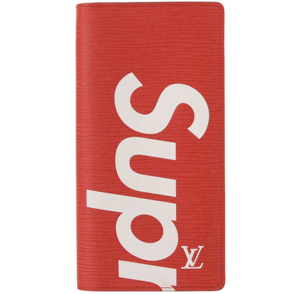未使用 ルイ ヴィトン Supremeコラボ ポルトフォイユ ブラザ エピ M67719 エピレザー レッド 長財布 赤 LV 0249【中古】LOUIS VUITTON