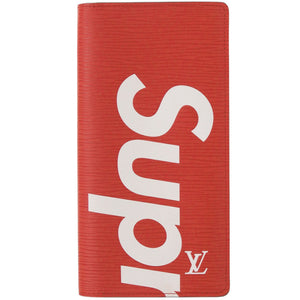 未使用 ルイ ヴィトン Supremeコラボ ポルトフォイユ ブラザ エピ M67719 エピレザー レッド 長財布 赤 LV 0249【中古】LOUIS VUITTON