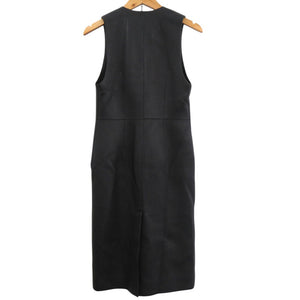 新品同様 エルメス ロングジレ 鹿革 ベスト ディアスキン ブラック 0260【中古】HERMES