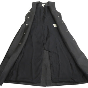 新品同様 エルメス ロングジレ 鹿革 ベスト ディアスキン ブラック 0260【中古】HERMES