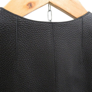 新品同様 エルメス ロングジレ 鹿革 ベスト ディアスキン ブラック 0260【中古】HERMES